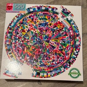 Hard 500 pcs Round quilt Triangle Pattern Puzzle